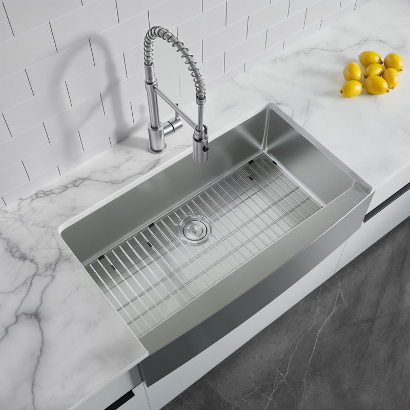 Évier de cuisine en acier inoxydable de calibre 16 de profondeur 16 "avec crépine à grille 16 po Dowell
