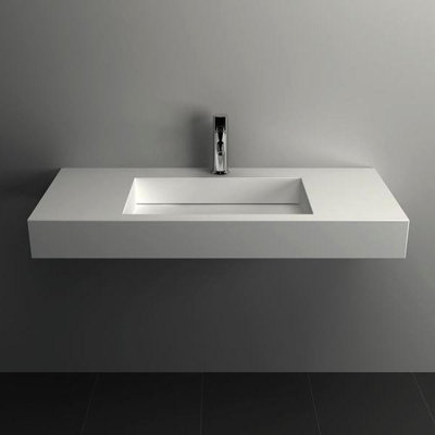 ADM Bathroom 20'' Resin Square Bathroom Sink