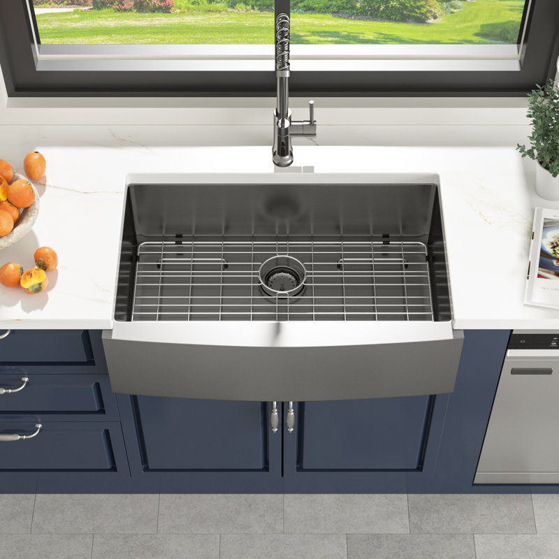 36" L x 21" W Farmhouse/Apron Kitchen Sink Single Bowl 16 Gauge Stainless Steel Farm Kitchen Sink Basin, Gunmetal Black