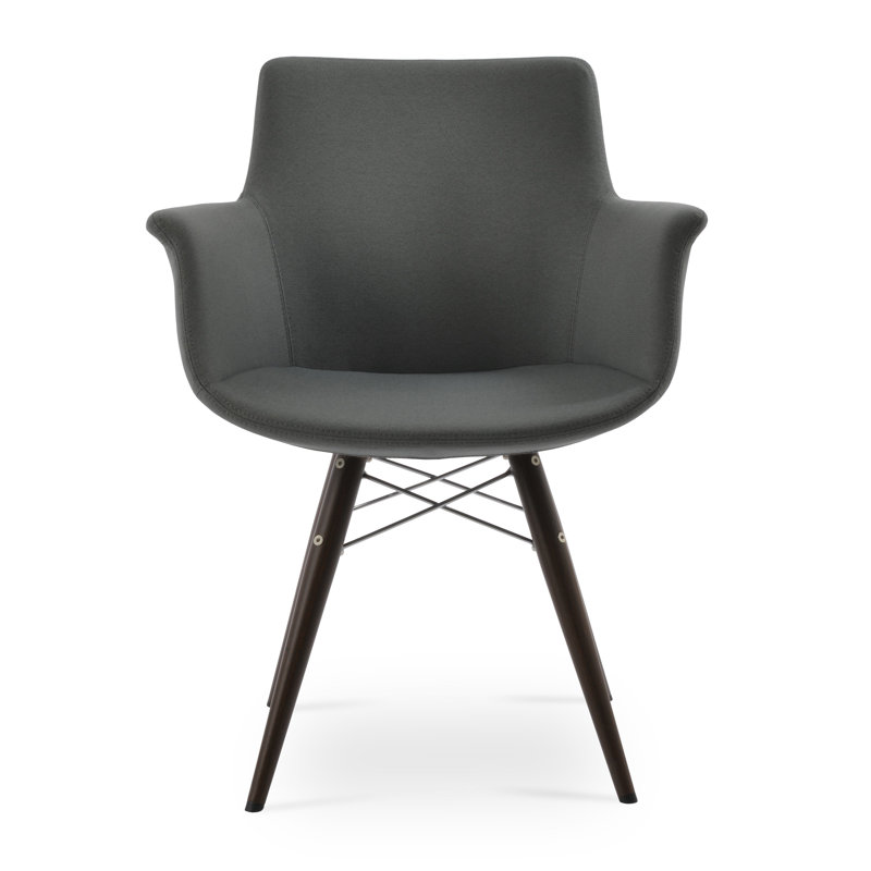 Fauteuil large de 24 po Bottega, Noir, Gris
