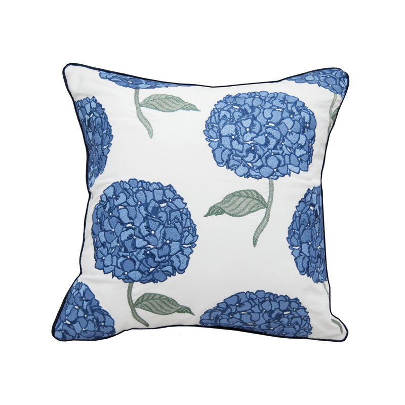 Embroidered Outdoor Throw Pillow