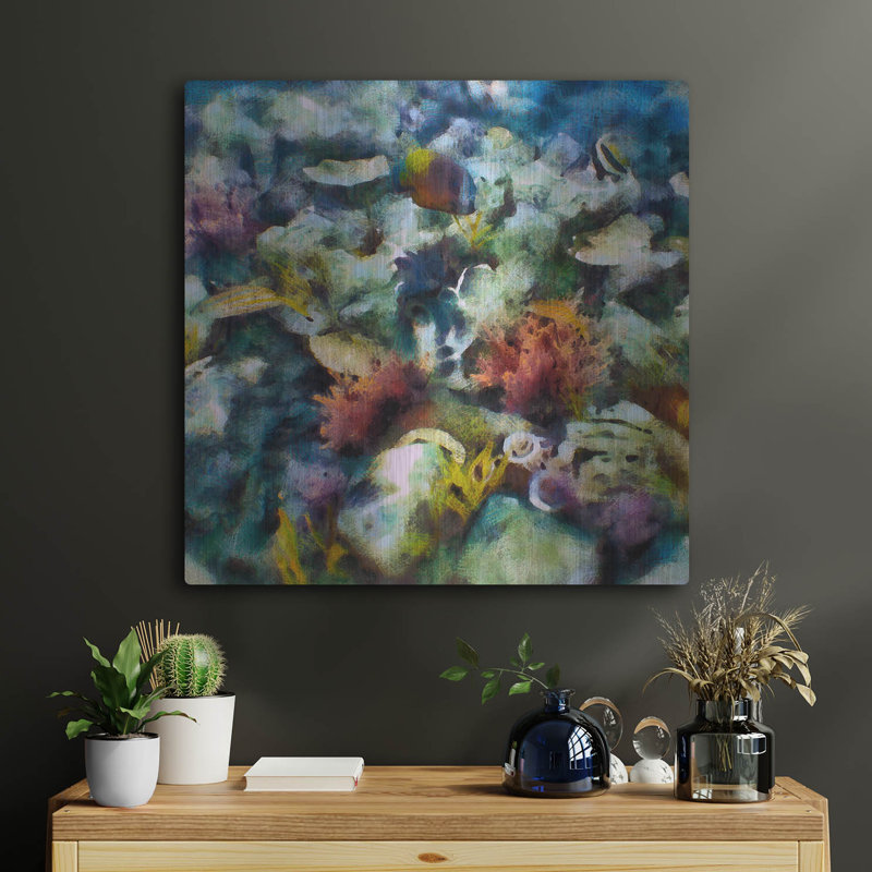  «Sea Life 1» par Alonzo Saunders, art mural en métal, 24 po x 24 po, H 24 po x l 24 po