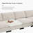 Chenille Modular Sectional Sofa With Ottoman, Armrest Folding Table & Usb Ports, Side Storage Pocket-400083077