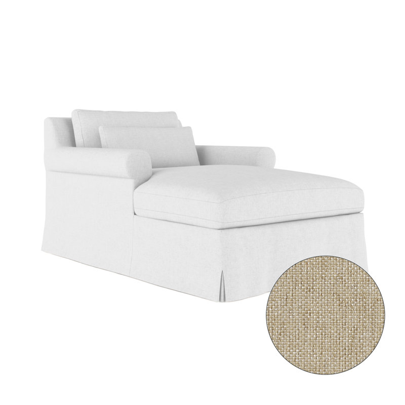 Chaise longue à accoudoirs arrondis Ludlow, Velours moelleux imprimé bleu, Patiné