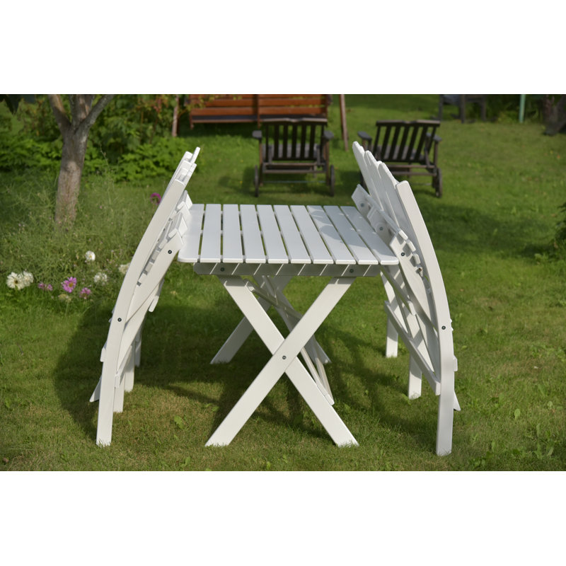 Sofian 4 - Person Wood Patio Dining Set with Rectangular Table