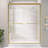60" X 75" Shower Door Double Sliding Semi-Frameless With Brushed Gold & Nano Anti-Fog Easy-Clean Tempered Glass fro Bathroom-122040344