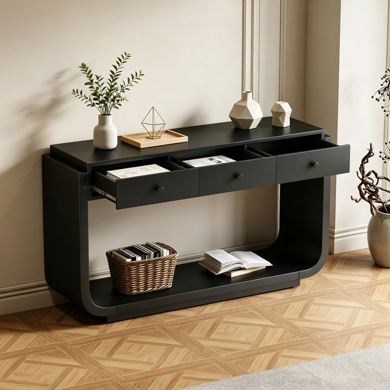 3 tiroirs de rangement et tablette de présentation Isaiaha, Black