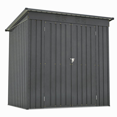6 X 4 Ft Outdoor Storage Shed, All Weather Tool Shed For Garden, Backyard, Lawn, Black