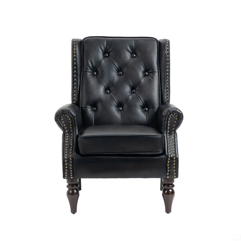 Chaise avec accoudoirs et structure en bois, Noir