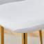 Ensemble de salle à manger 4 pièces avec table ronde en verre trempé de 36,6 po et chaises blanc-doré - Style moderne et luxueux pour le salon et la cuisine. Convient à divers styles de décoration intérieure.