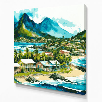 Cities Jamaica Green Canvas Wall Art