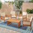 Brnaby Acacia 4 - Person Patio Conversation Set with Cushions
