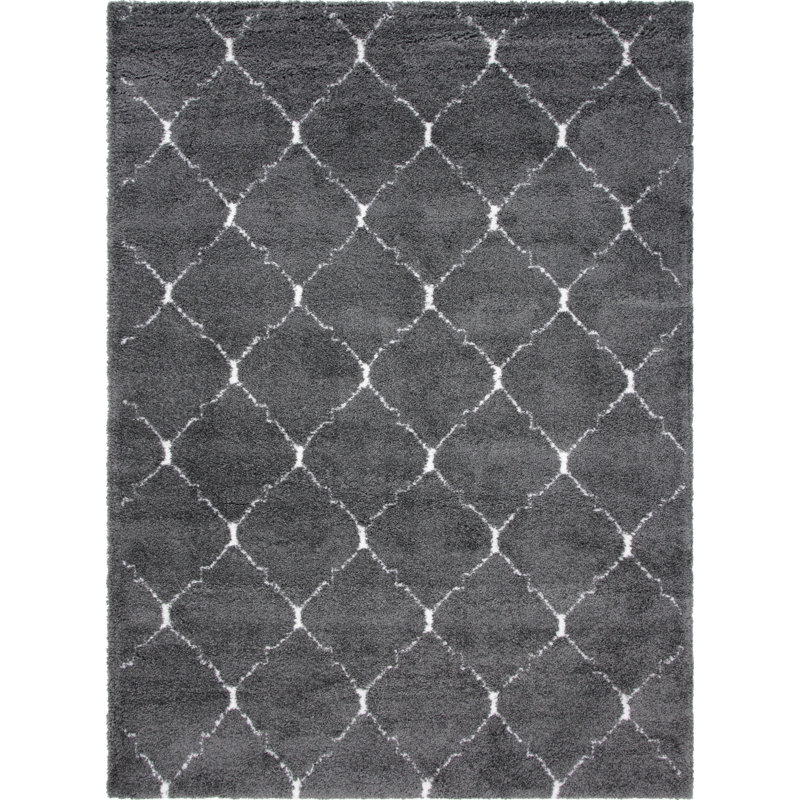 Geometric Shag Area Rug, Rectangle 274 x 366cm