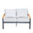 Sanil 50.3"*34.2"*28.3" Outdoor Patio Aluminum Loveseat Sofa With Gray Cushions