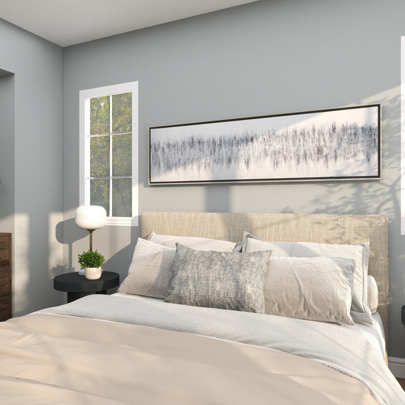 Canvas Abstract Living Room Gray Framed Wall Art with Silver Frame