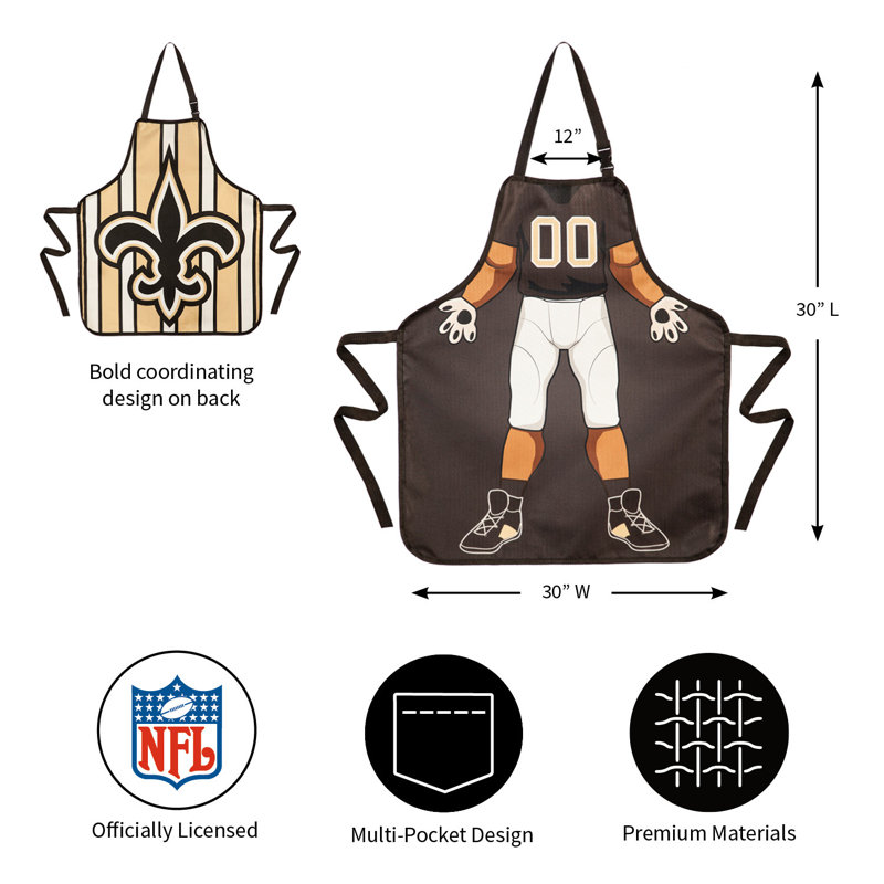 NFL Double Side Grilling Apron, New Orleans Saints