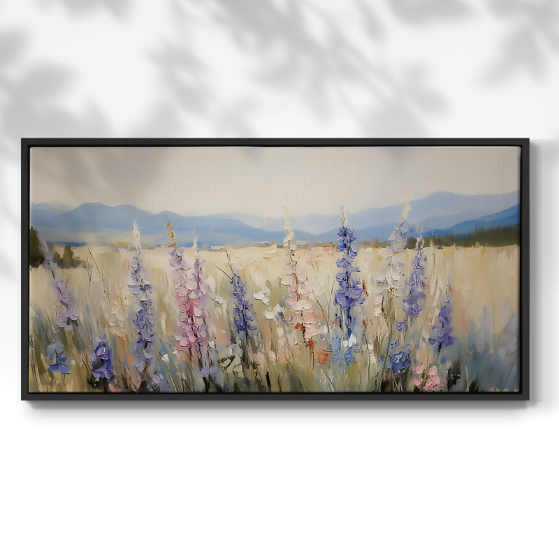 Série paysage - CXIX - Toile tendue avec châssis encadré - Prêt à être accroché, H 17 po x l 33 po, Noir