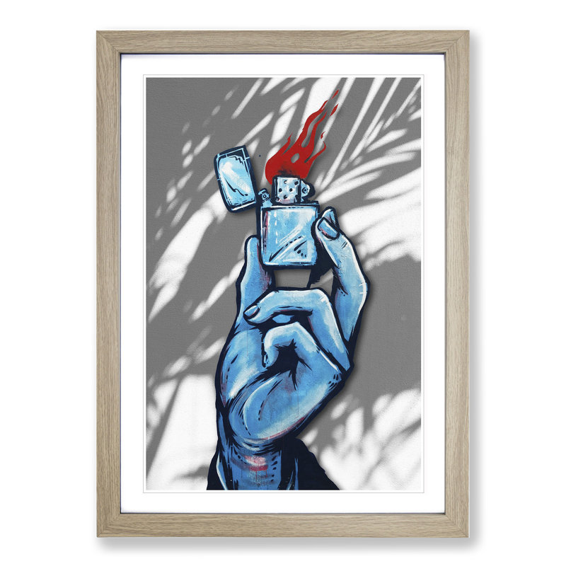 Lighter - Picture Frame Painting, Oak Framed, 36cm H x 27cm W x 2cm D