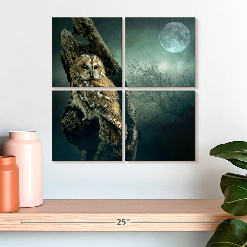 Brampt Owl At Night, 18" H x 18" W