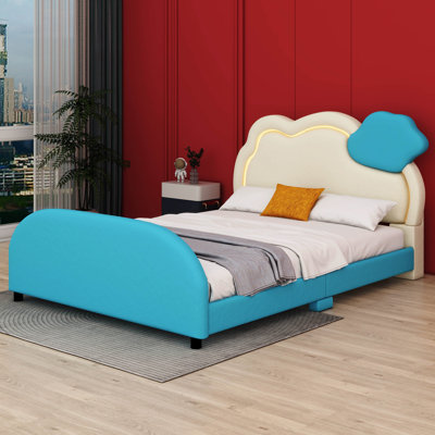  Lit plateforme tapissier double avec tête de lit Wilodyne