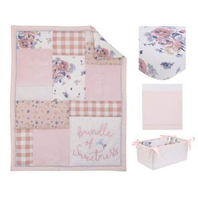 Nojo Farmhouse 'Bundle of Sweetness' 4 Piece Nursery Crib Bedding Set 