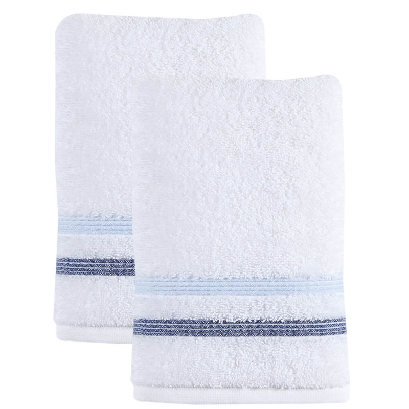 Zimmer Turkish Cotton 2 Piece Hand Towel Set, Blue