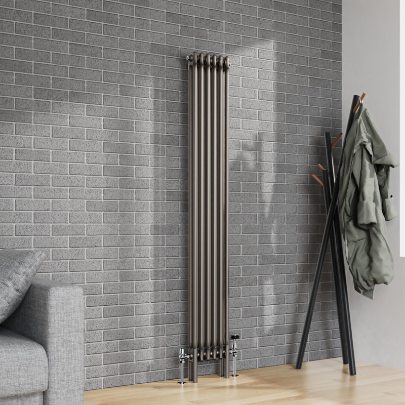 Dodge Vertical Traditional Colosseum Radiator 2 Column Raw Metal, 1800cm H x 290cm W x 70cm D