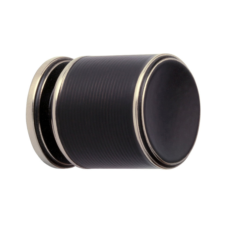 Monaco Cylindrical Knob, 1.26" H x 1.25" W x 1.25" D, Brush Brass/White