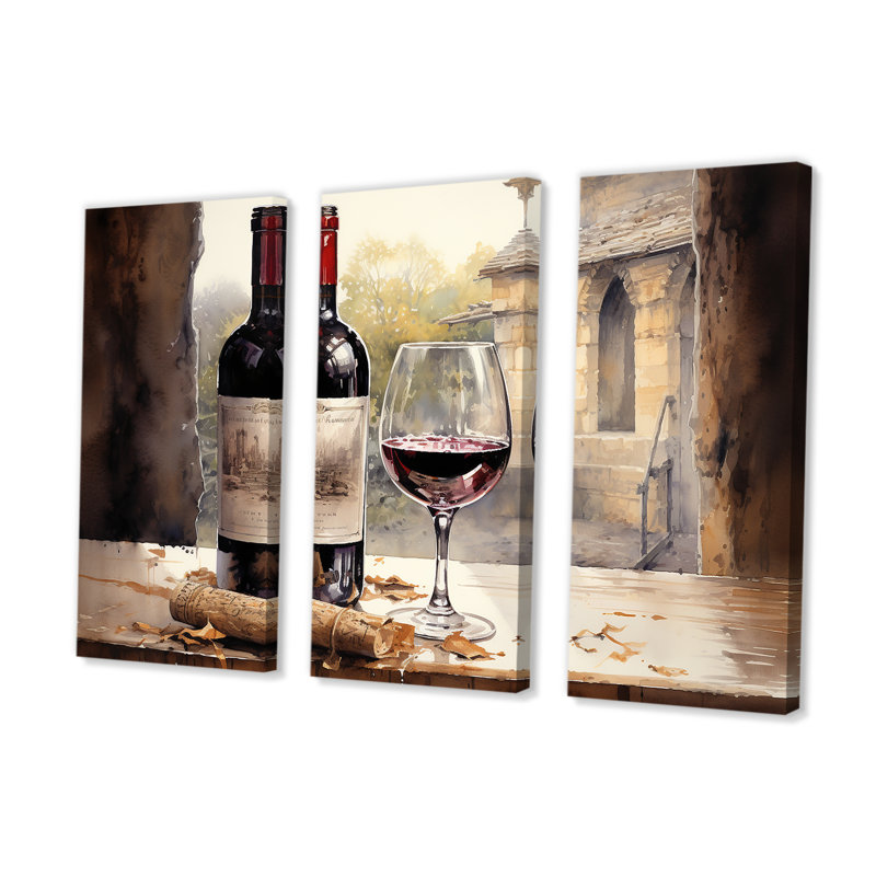 Ports Presence - Ensemble de décoration murale vin, H 32 po x l 48 po