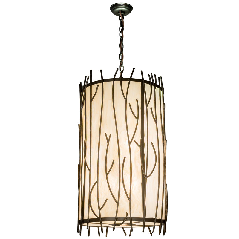 Luminaire suspendu cylindrique 10 lumières Rama