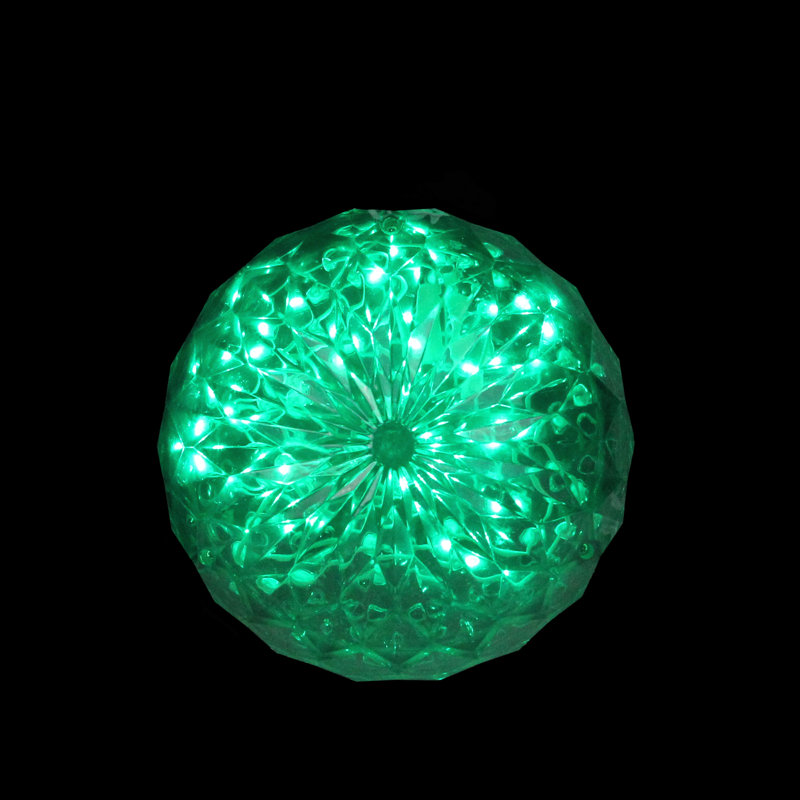 Décoration de Noël d'extérieur 6 "en forme de sphère de cristal vert 6"