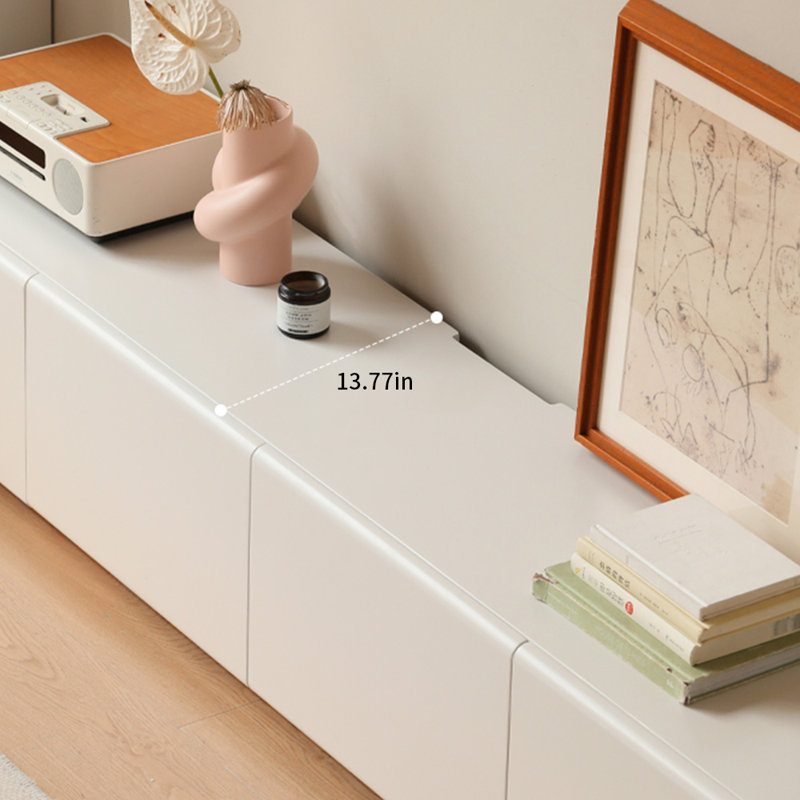 Cream-style solid wood TV cabinet, 94.48"