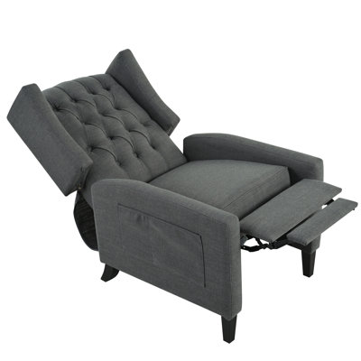 Manual Adjustable WingBack Recliner Chair. with Foldable Side Table, USB Charging ports, Modern Comfy PushBack Reclining Chairs for Living Room, Bedroom,Dorm, Office