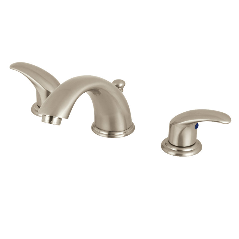 Kingston Brass Legacy Two-Handle 3-Hole Deck Mount Widespread Bathroom Faucet with Retail Pop-Up Drain, Brushed Nickel