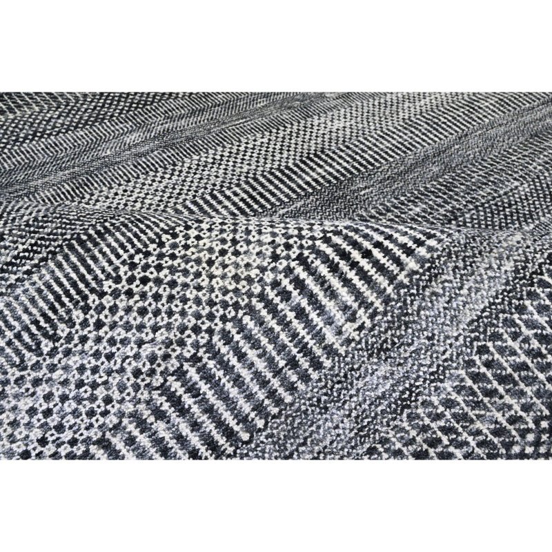 Hand Knotted Wool Striped Indoor Rug