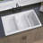 30" L X 20" W  Drop In Workstation Granite Composite Sink In White With With Prep Sink And Colander