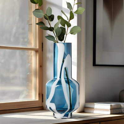 Vase abstrait en verre transparent 12,5 "