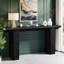 Console 63 po, canapé long en bois