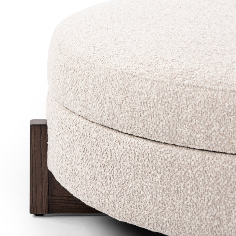 Esben Storage 39" Sattley Fog Ottoman, Saddle Fog Boucle, Dark Brown