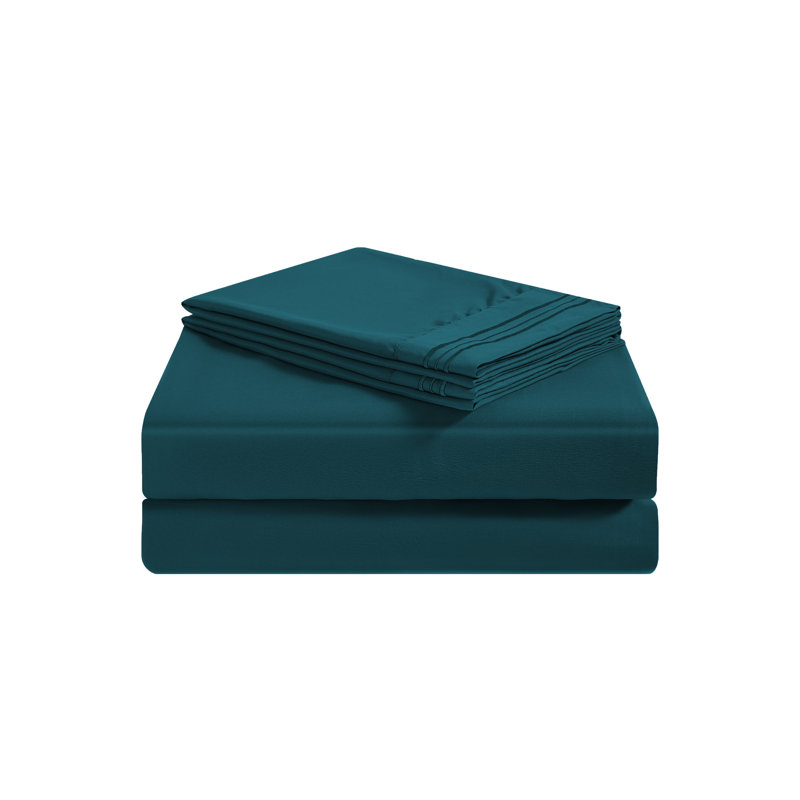 Premium Rayon from Bamboo Sheet Set Deep Pockets, Cooling, Ultra Soft and Breathable, Deep Blue