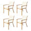 Chaises de salle à manger d'extérieur avec structure d'aspect bois et siège en toile respirante Textilene