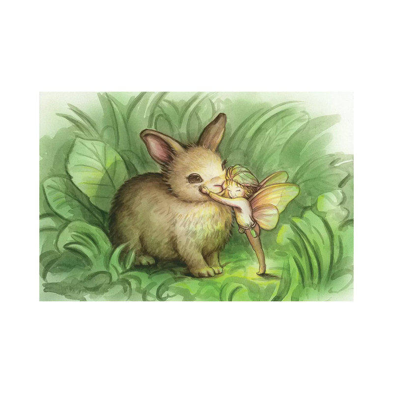 Fairy Prince With Bunny by Kirk Reinert - Wrapped Canvas Print