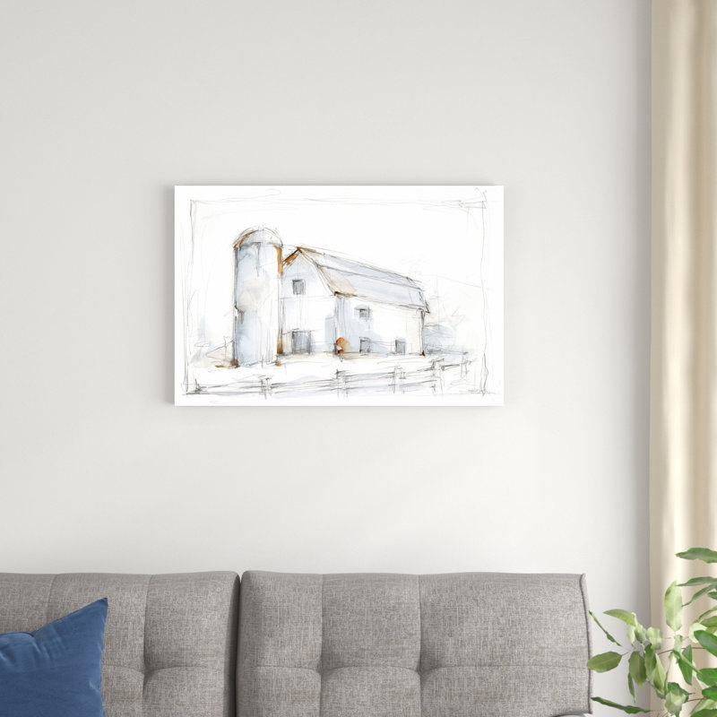 Croquis de crayon Barnyard II, H 20 po x l 30 po