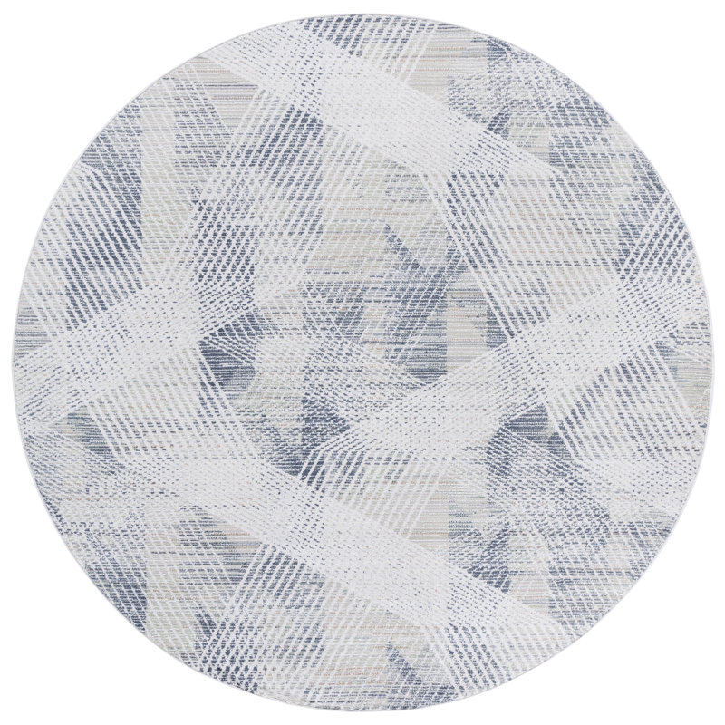 Ersela 100 Performance Abstract Rug, Round 6'7"
