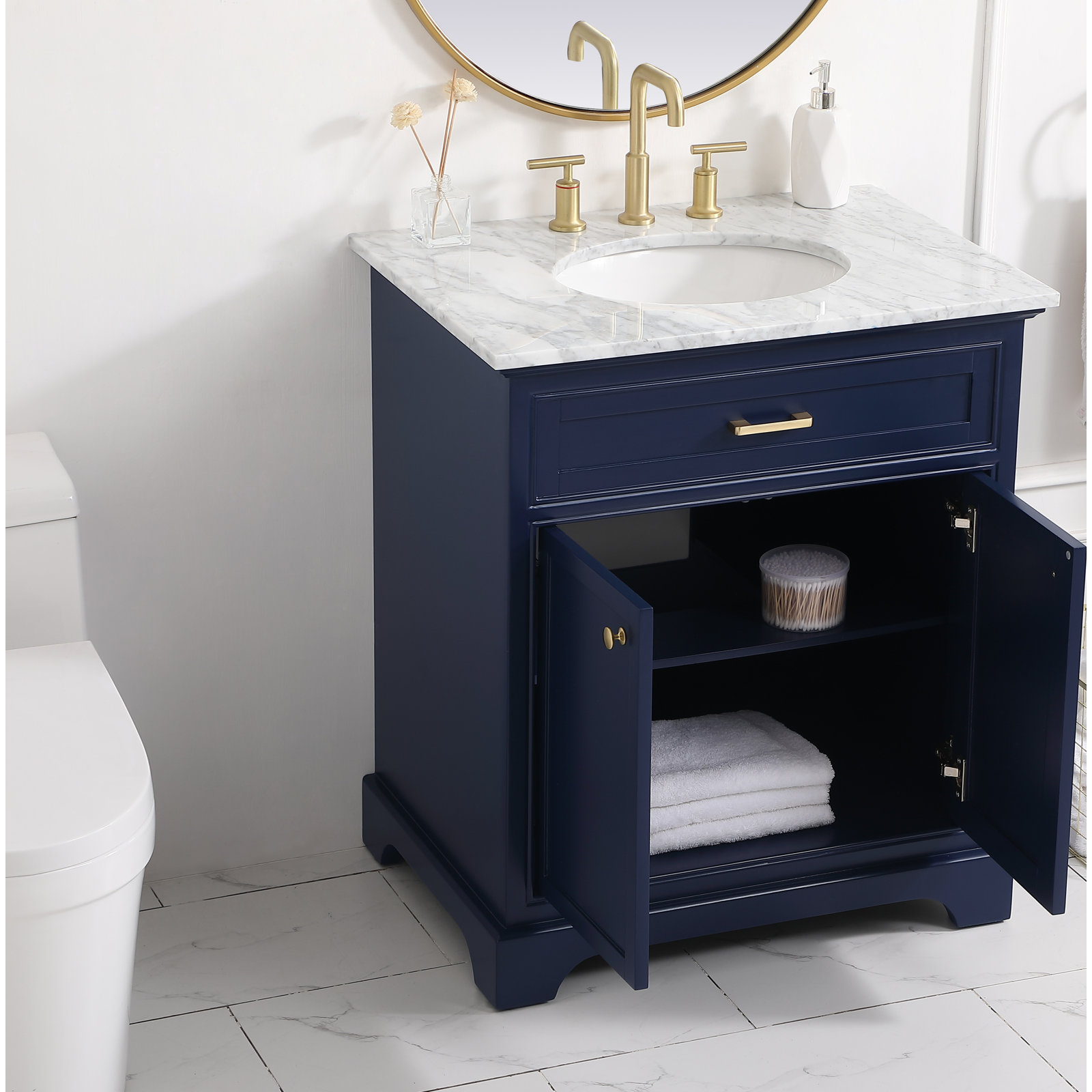Hermes 30'' Single Bathroom Vanity, Blue