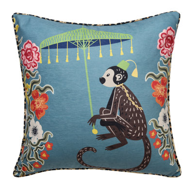 Maharaja Monkey Right Side Throw Pillow