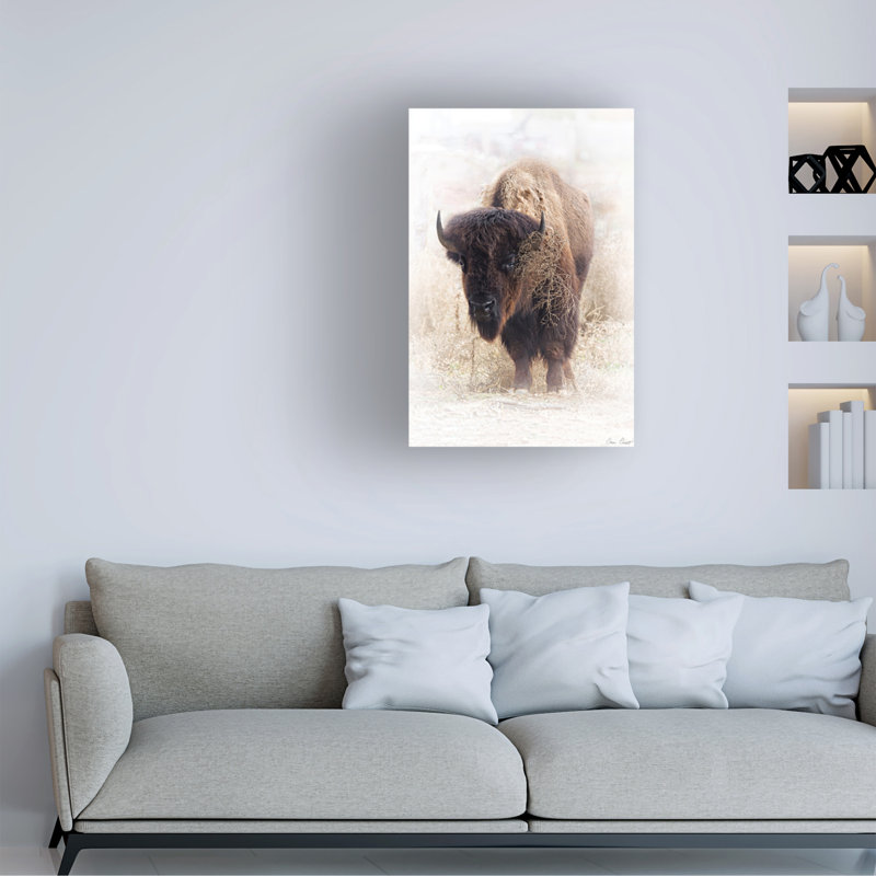 "Debout Buffalo II" par David Drost, reproduction sur toile, H 19 po x l 12 po