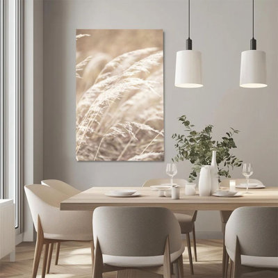 1Pc Framed Canvas Poster Print Dry Grass, Natural Light and Shadow, Soft Focus Impression Style Wall Art Decor, Perfect for Room Decor Living Room Bed