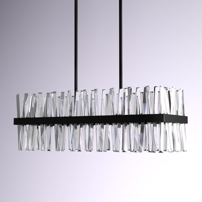 Athol Metal Linear Chandelier with Crystal Accents