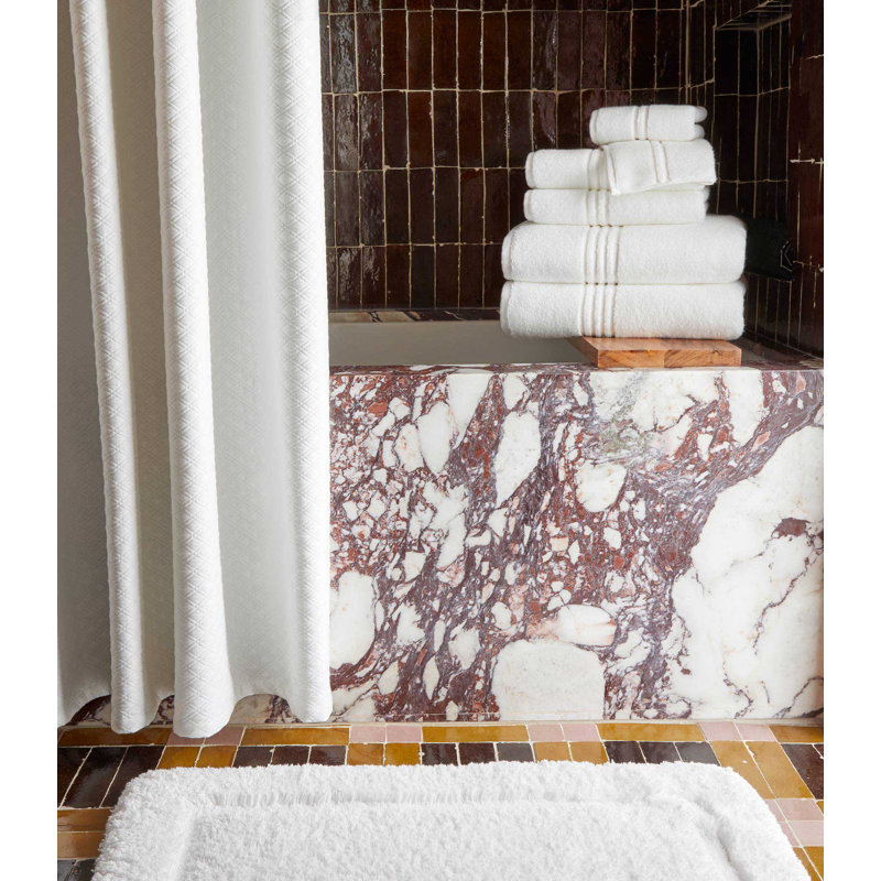 Tiffany Cloud Rectangle 100% Cotton Bath Rug, Single - 31" L x 20" W, White